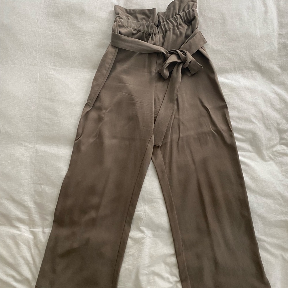 Reformation wide leg paper bag pants